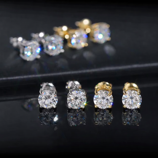 6.5mm Moissanite Stud Earrings – S925 Sterling Silver